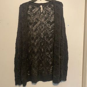 Grey Lace Cardigan